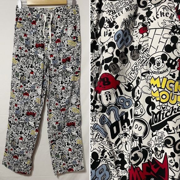 S Mickey Mouse Scrub Pants Allover Print - Picture 1 of 8